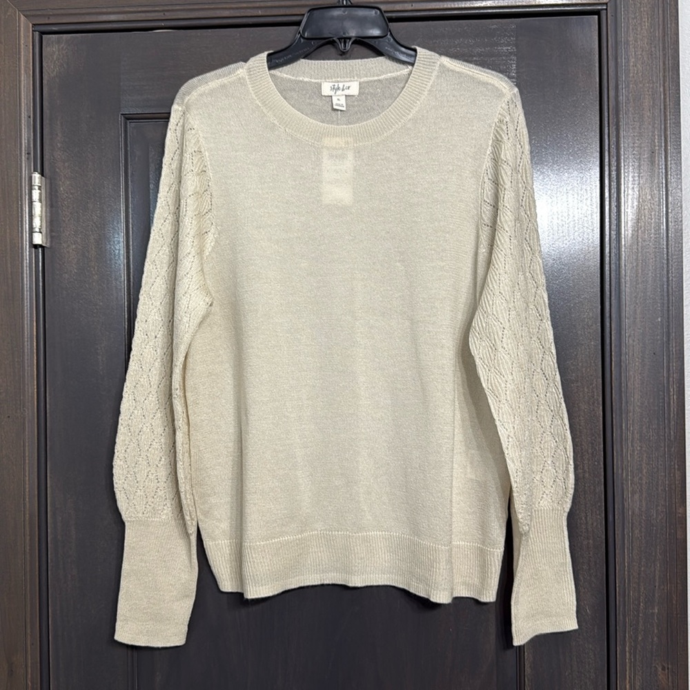 Style &Co. NWT‎ women’s XL beige lightweight sweater